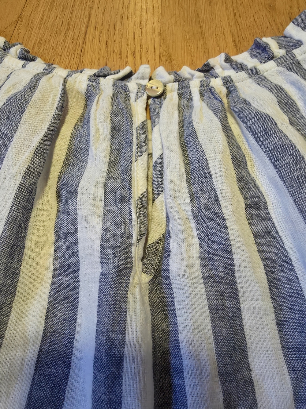 beachlunchlounge Blue and White Striped Tiered Sleeveless Dress - Picture 5 of 5